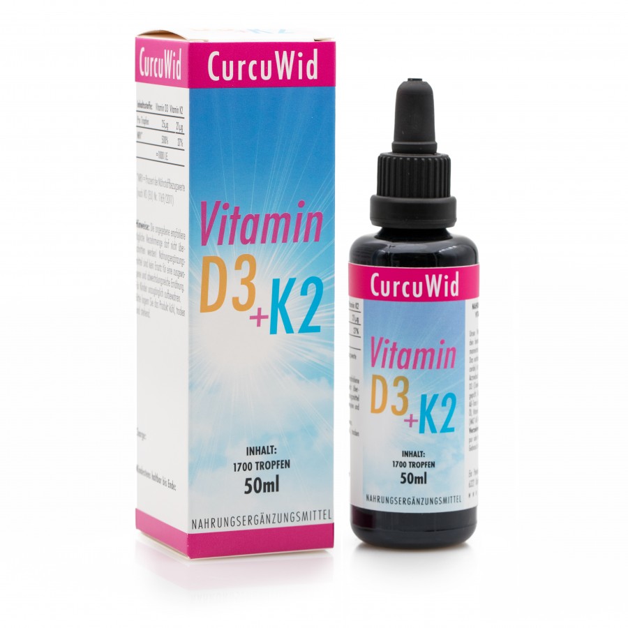 Vitamin D3+K2 MK7 All-Trans/Laborgeprüft/Ph.Eur. / 50ml / Miron Glas mit Pipette Produkte Nahrungsergänzungsmittel