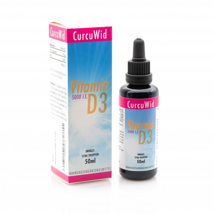 Vitamin D3 / Laborgeprüft / 5000 I.E. pro Tropfen/Ph.Eur. / 50ml / Miron Glas mit Glaspipette Produkte Nahrungsergänzungsmittel